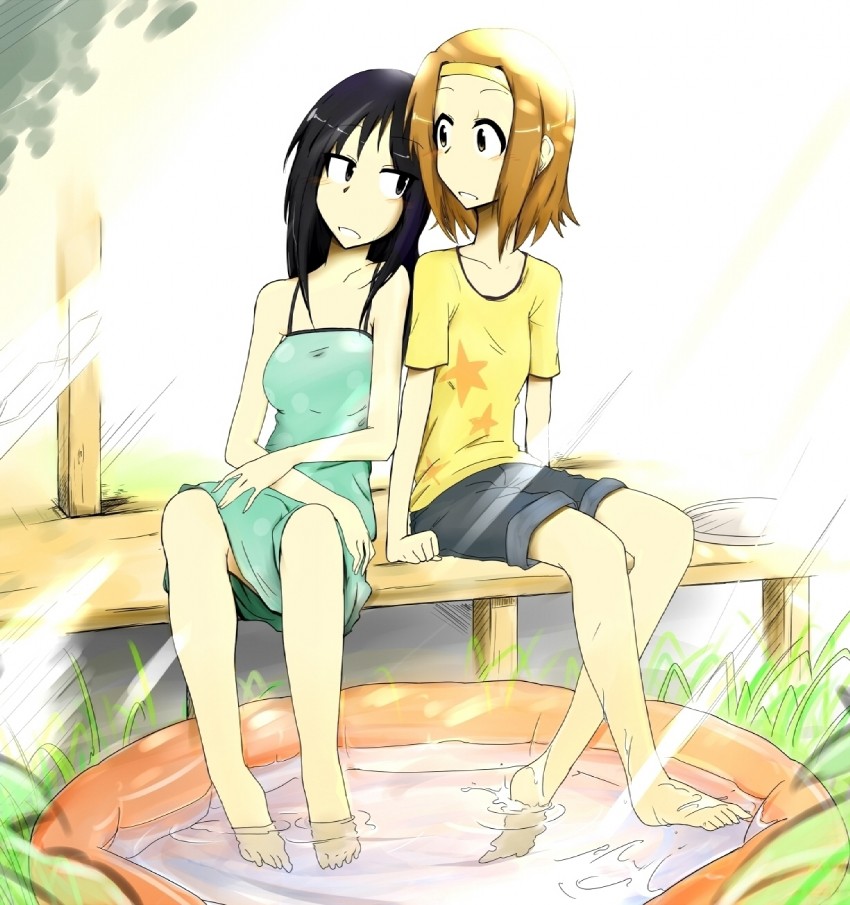 akiyama mio and tainaka ritsu (k-on!) drawn by fujiaki_subaru