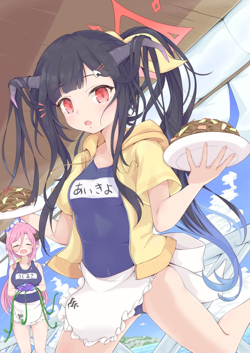fuuka, juri, and pan-chan (blue archive) drawn by ookujira_(jumbo_whale)