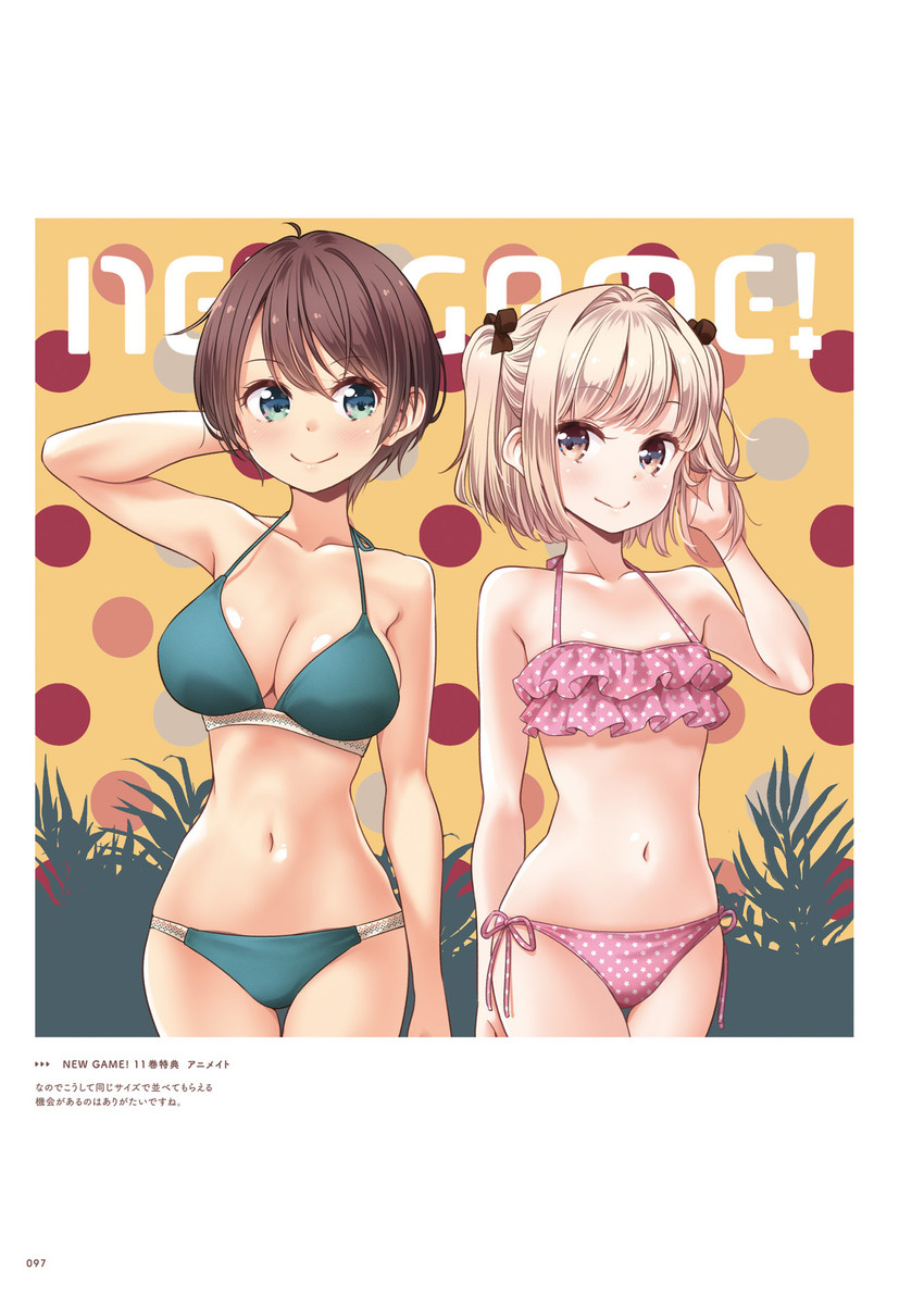 iijima yun and shinoda hajime (new game!) drawn by tokunou_shoutarou