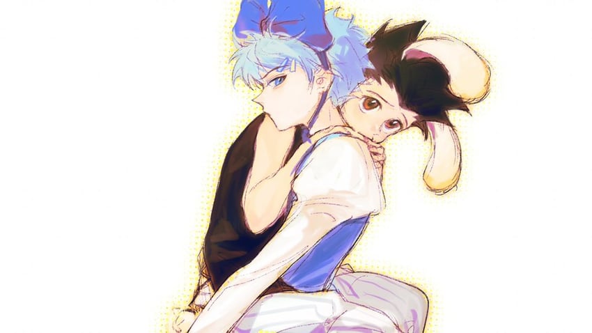 killua zoldyck and gon freecss (hunter x hunter) drawn by gelb