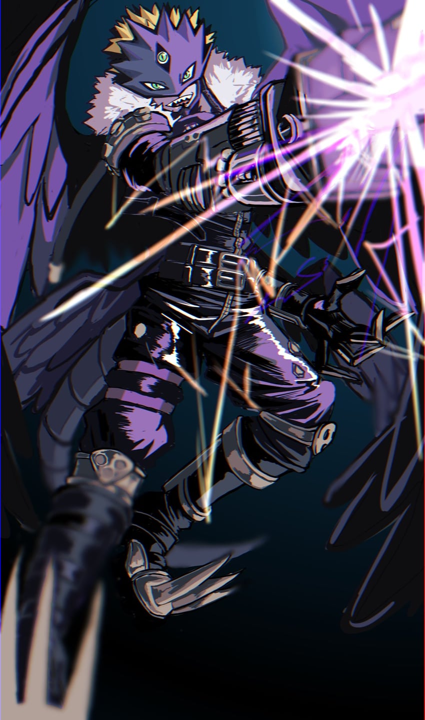 beelzebumon and beelzebumon blast mode (digimon) drawn by megane_mochi