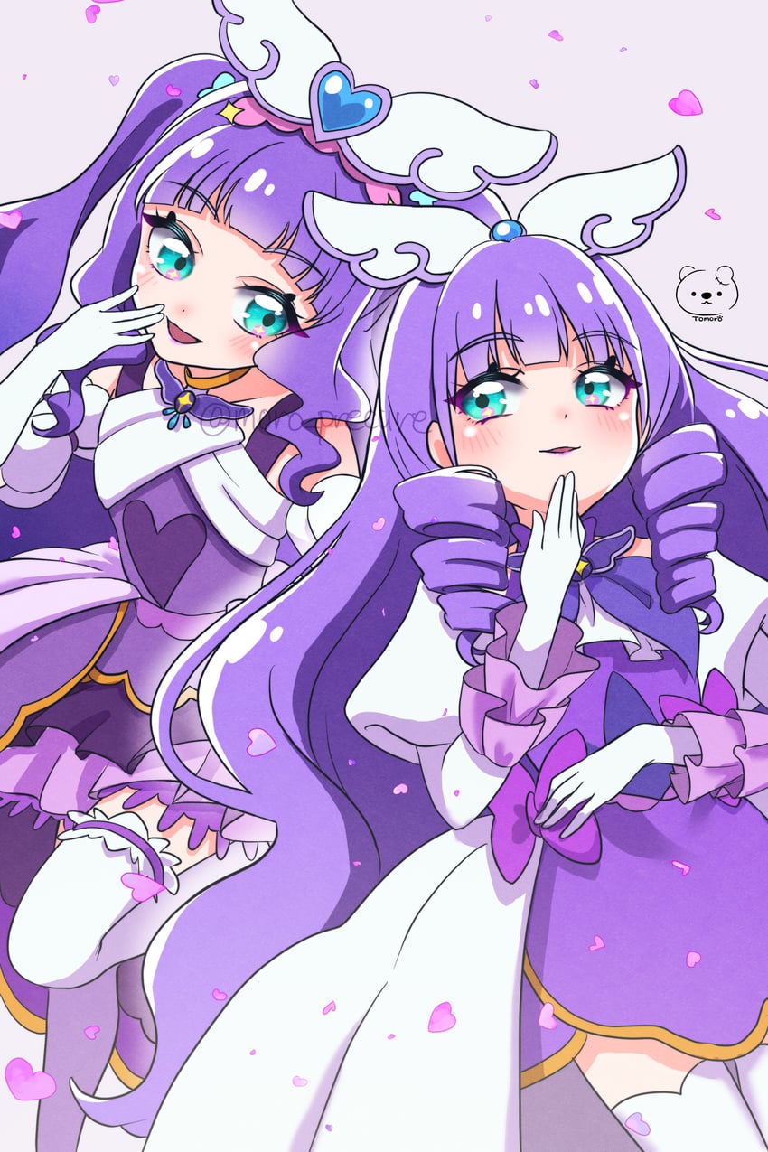 ellee-chan, cure majesty, princess ellerein, and cure noble (precure and 1 more) drawn by moro_precure