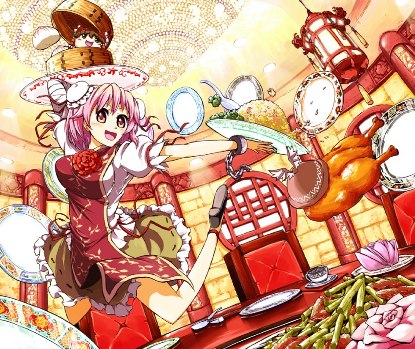 hakurei reimu, mystia lorelei, and ibaraki kasen (touhou) drawn by joyfull_(terrace)