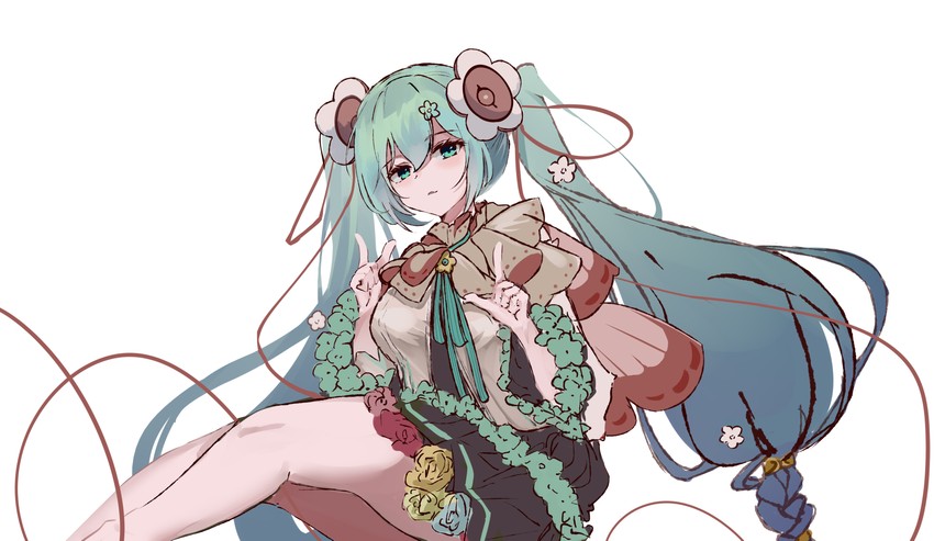 hatsune miku and magical mirai miku (vocaloid and 1 more) drawn by mikuning