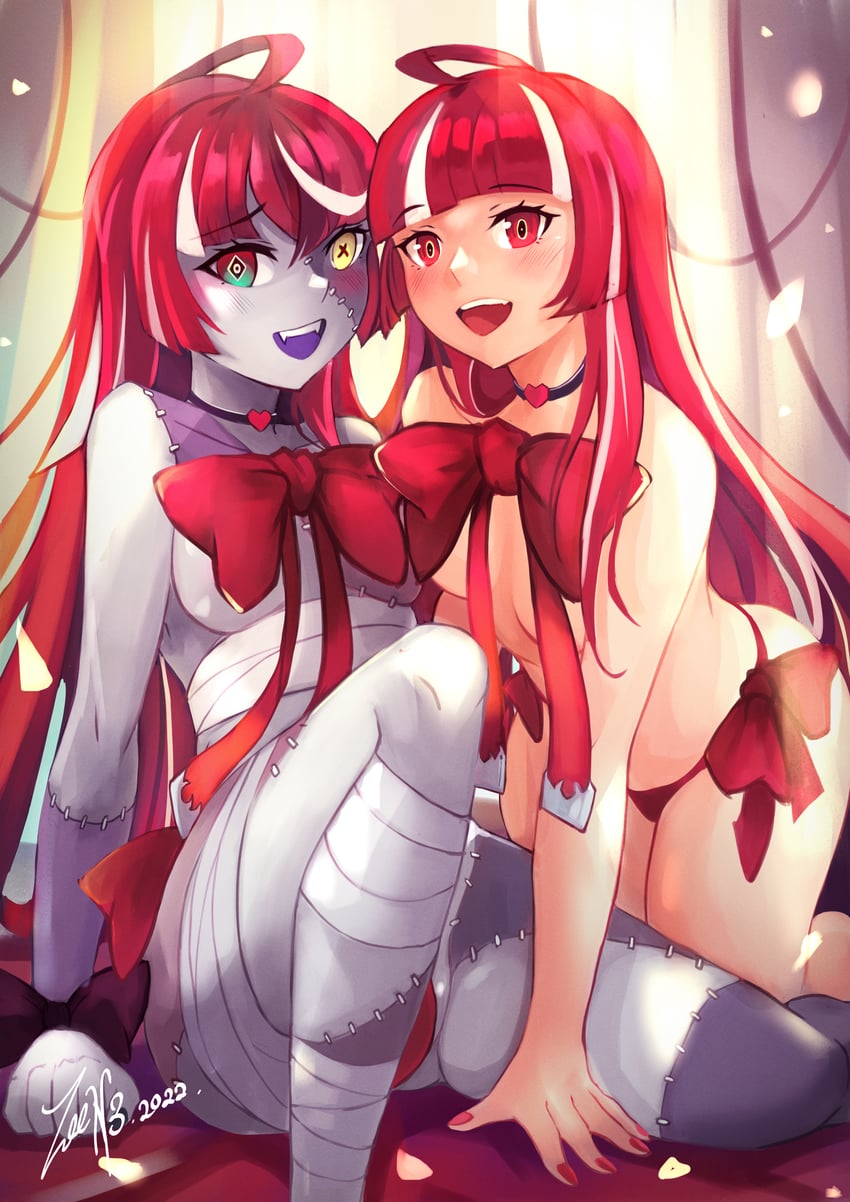 kureiji ollie and olivia (hololive and 1 more) drawn by zee_n3