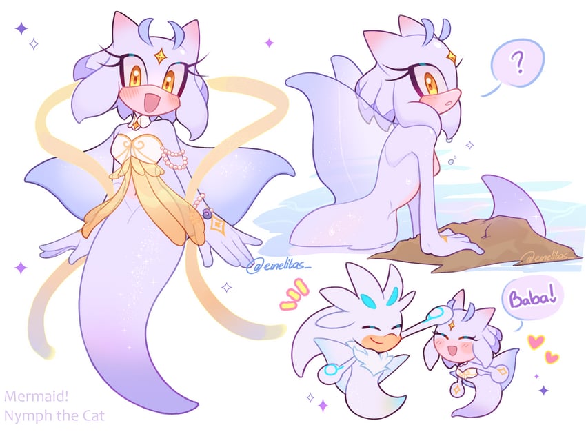 silver the hedgehog (original and 1 more) drawn by einelitas