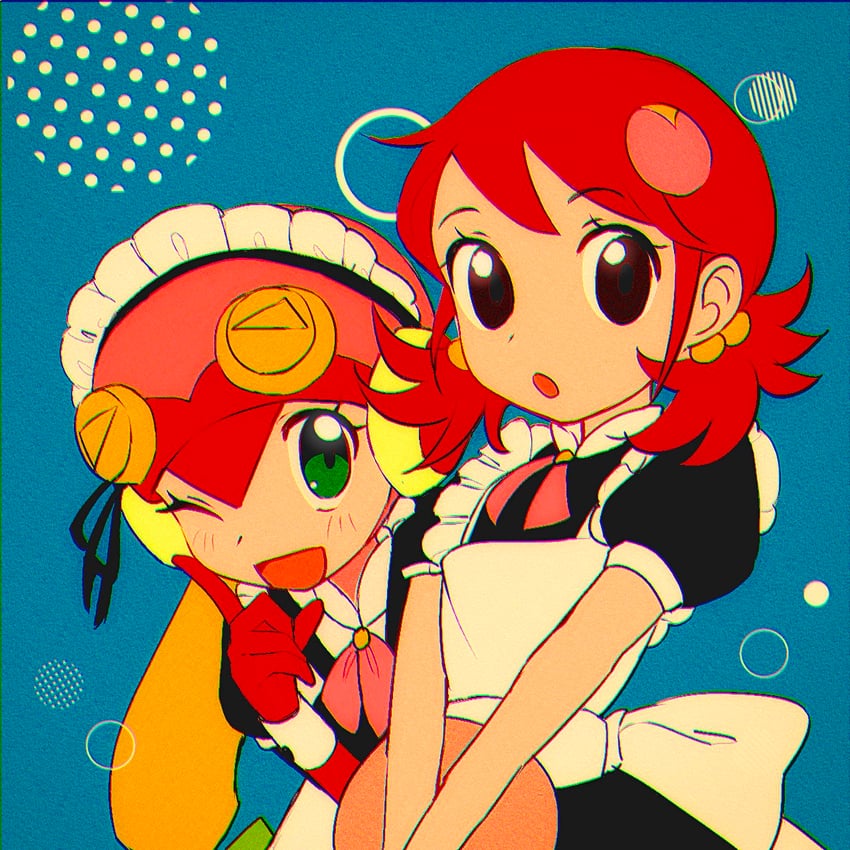 roll.exe and mayl sakurai (mega man and 1 more) drawn by yama_(toaru_puyopuyo)