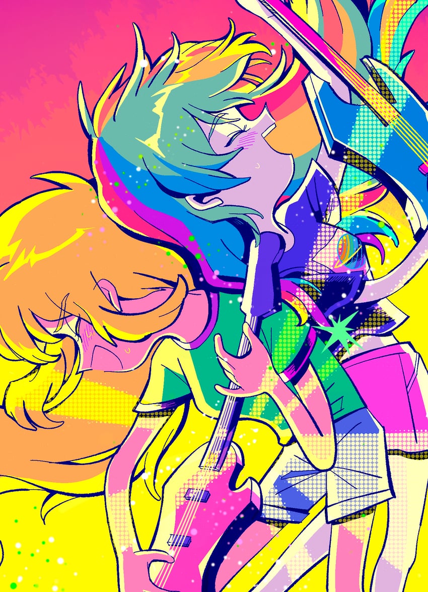 rainbow dash and applejack (my little pony and 2 more) drawn by maimu_(polka)