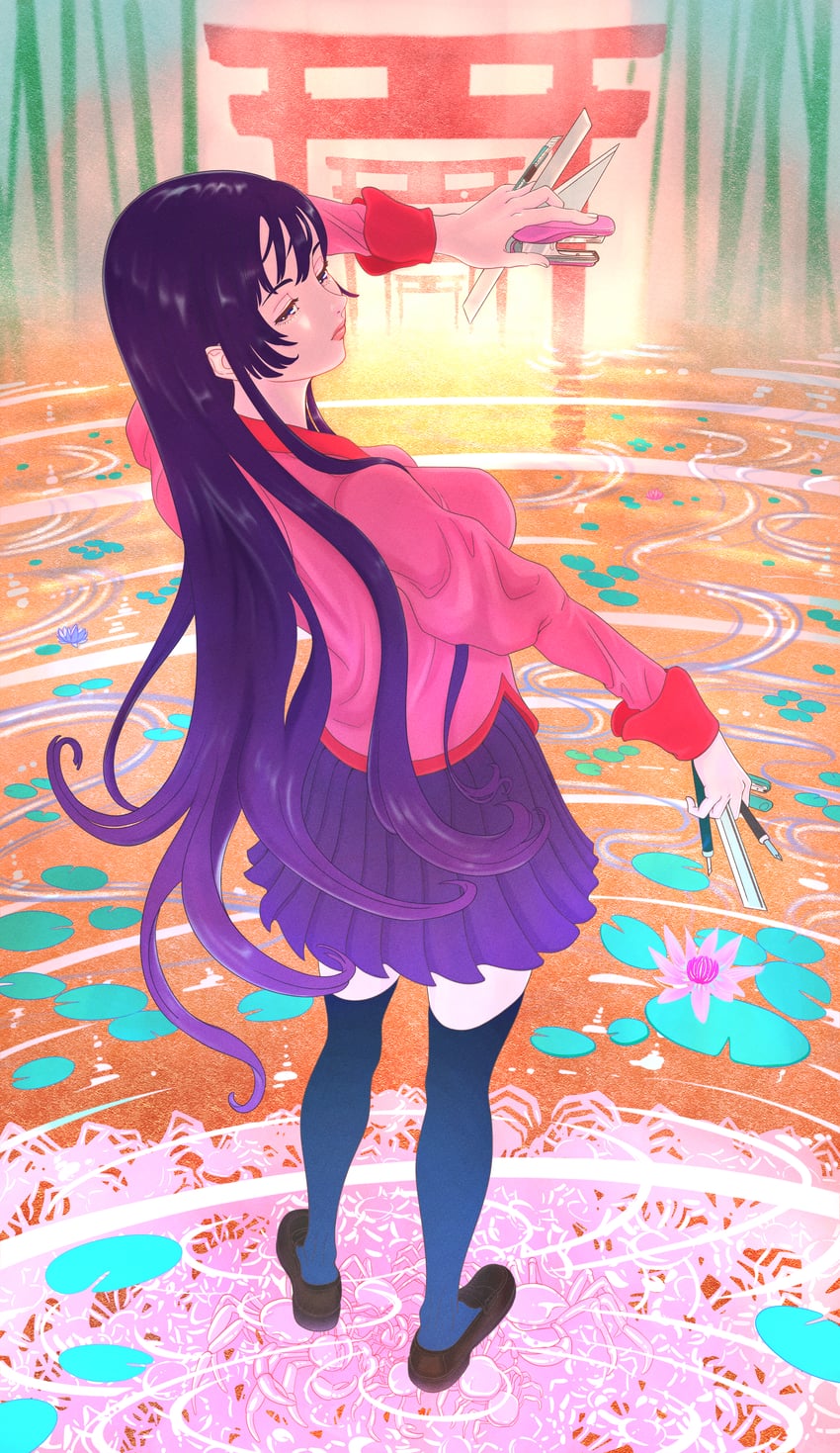 senjougahara hitagi (monogatari and 1 more) drawn by shyiek_art