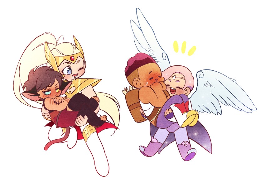 catra, adora, glimmer, and bow (she-ra and the princesses of power and 1 more) drawn by su_ggushi