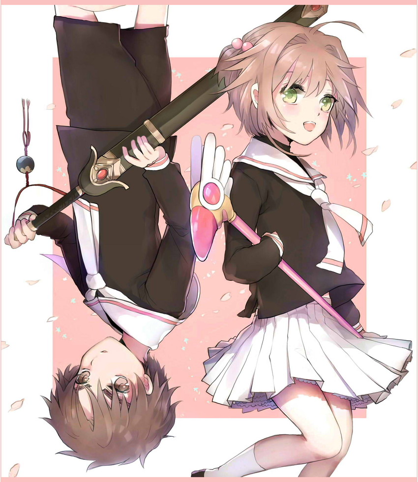 kinomoto sakura and li syaoran (cardcaptor sakura) drawn by ayatoki-1