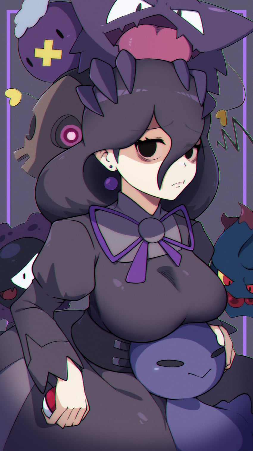 hex maniac, gastly, drifloon, haunter, misdreavus, and 2 more (pokemon and 1 more) drawn by afuron