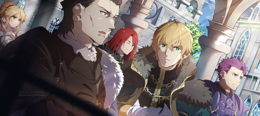 mordred, gawain, lancelot, tristan, and agravain (fate and 1 more) drawn by amuroseo