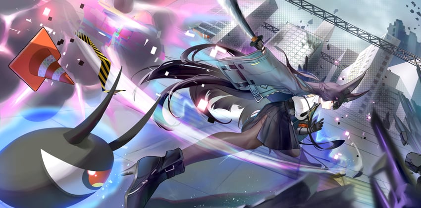 hoshimi miyabi and tailless (zenless zone zero) drawn by nekon_(nyanekon)