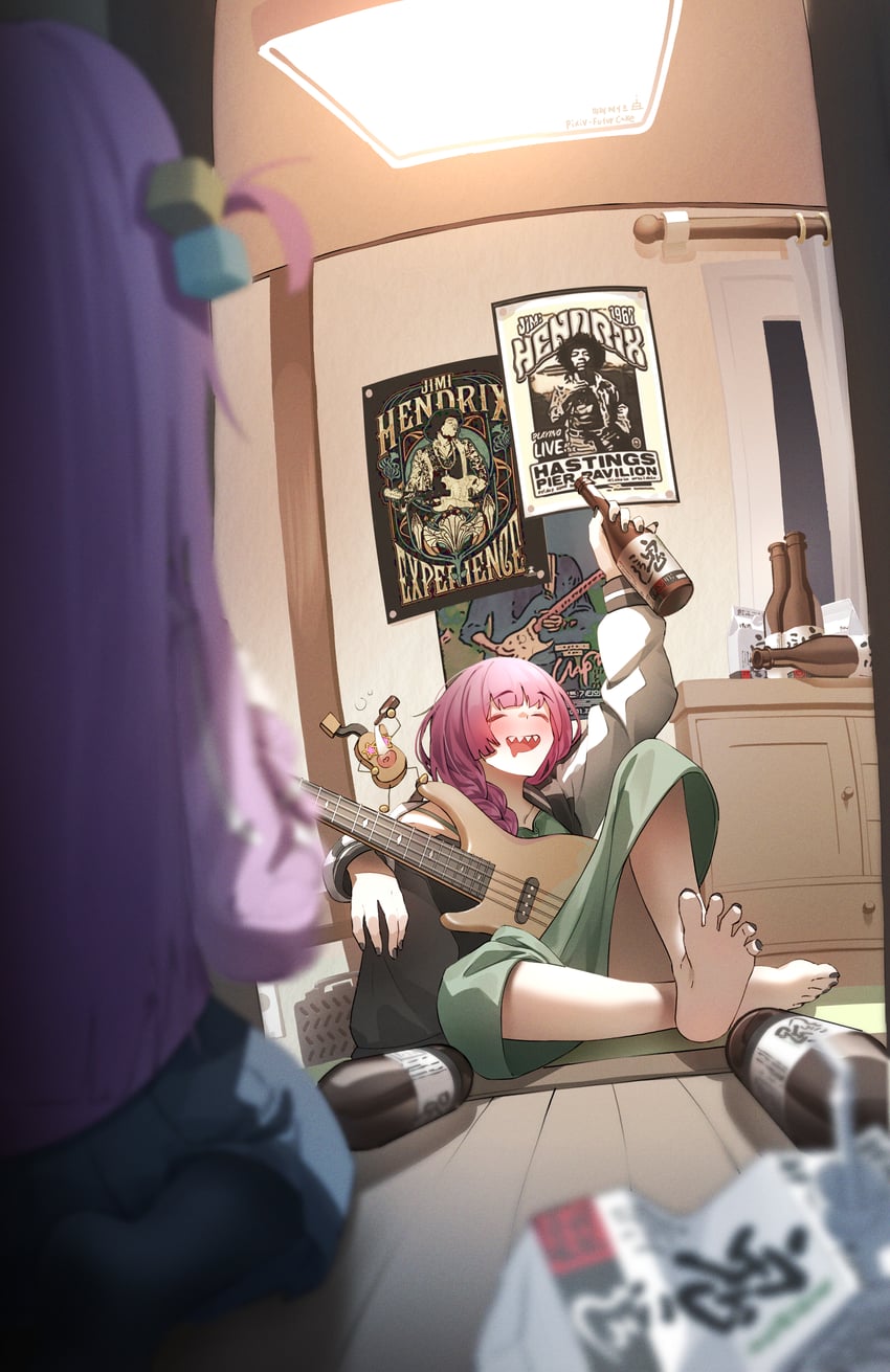 gotoh hitori, hiroi kikuri, and jimi hendrix (bocchi the rock!) drawn by future_cake