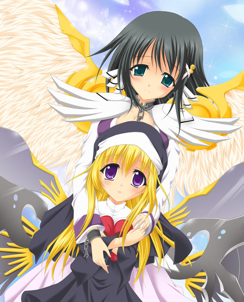 kazane hiyori and chaos (sora no otoshimono) drawn by kijinm