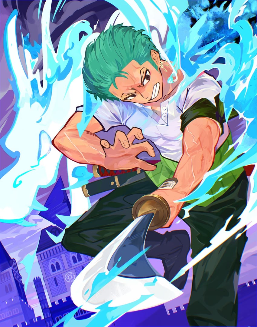 roronoa zoro (one piece) drawn by ab-ten