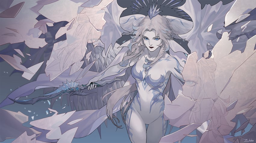 hydaelyn (final fantasy and 1 more) drawn by byuub