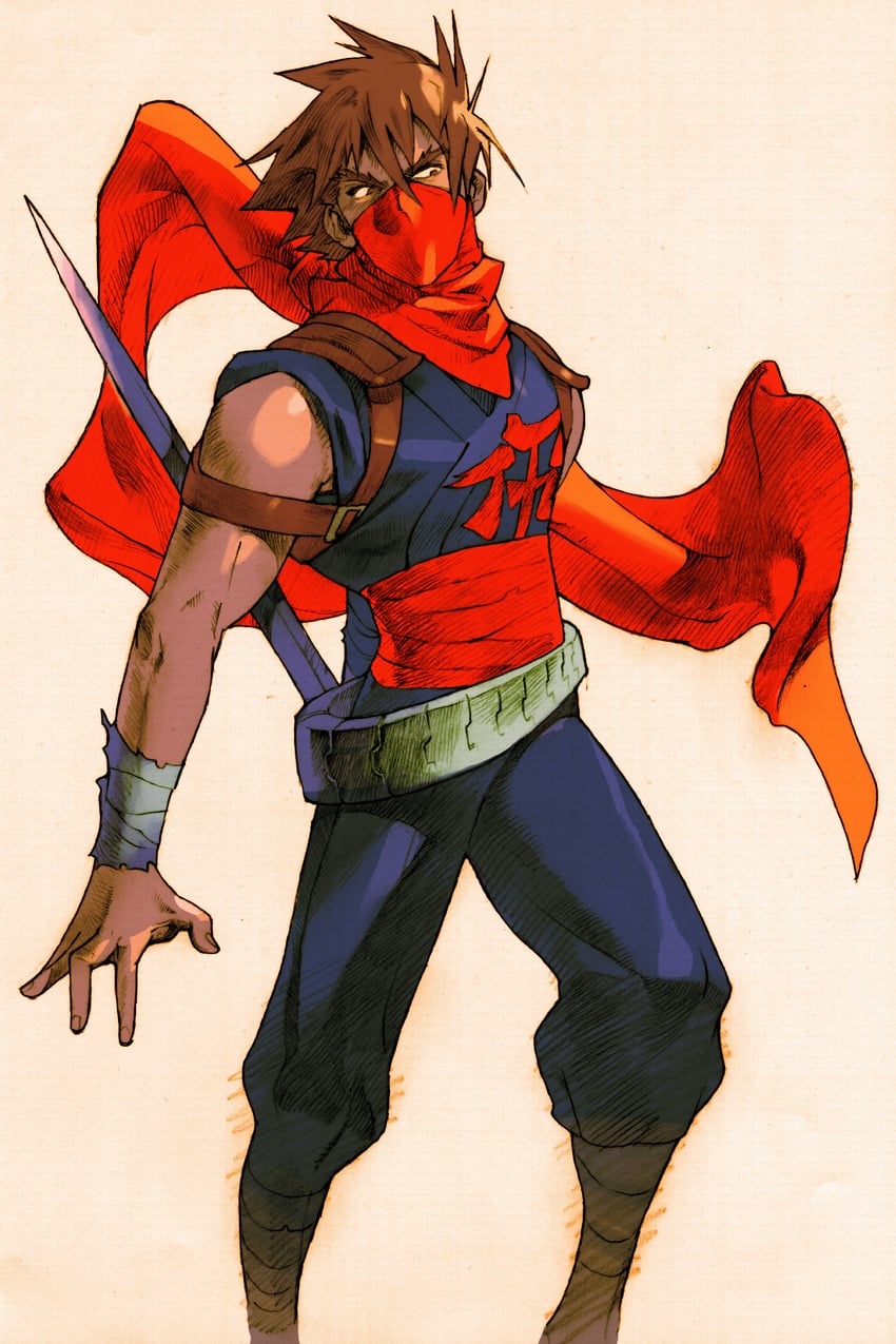 strider hiryuu (marvel vs. capcom and 2 more) drawn by bengus