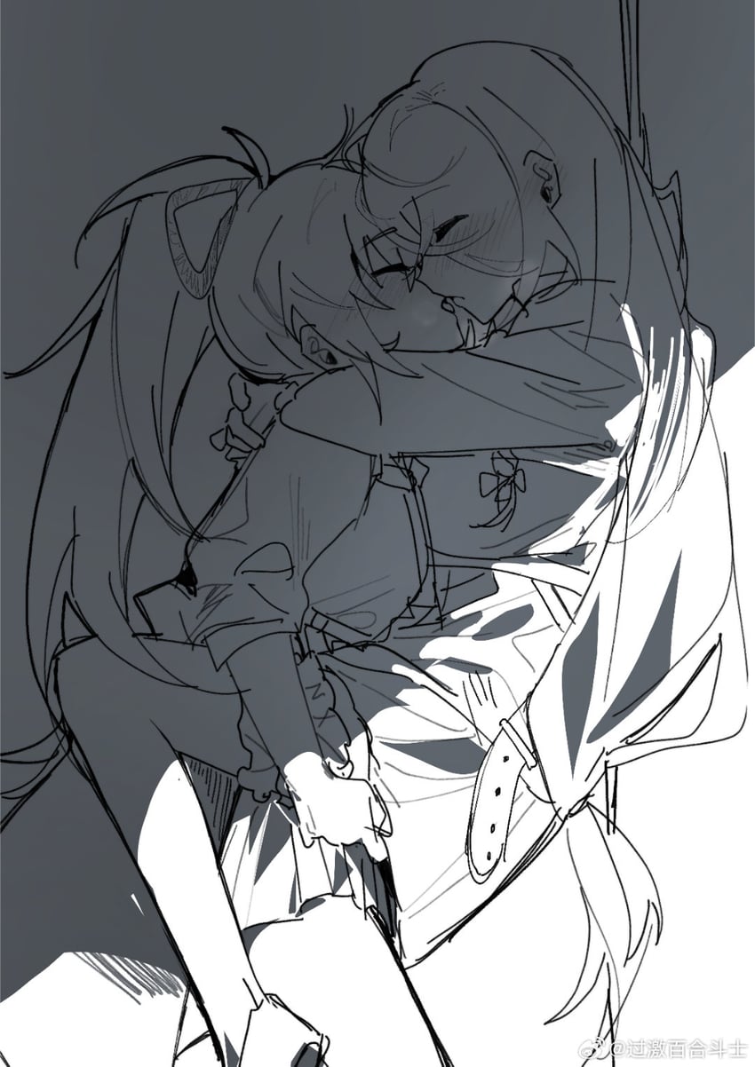 kura satomi and tsukishiro monaka (heaven burns red) drawn by jingbai968