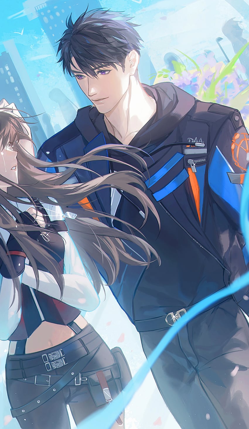 protagonist and caleb (love and deepspace) drawn by csw-