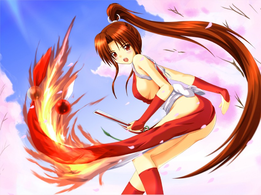 shiranui mai (the king of fighters and 2 more) drawn by koni