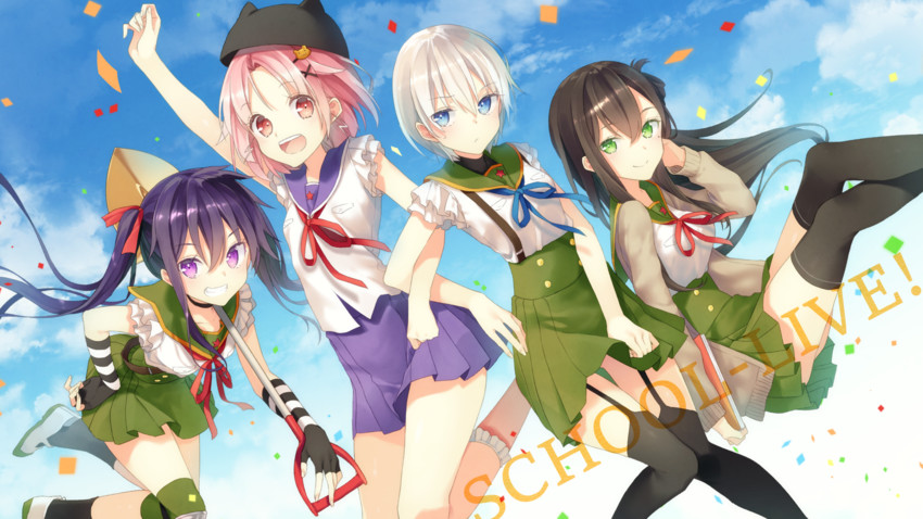ebisuzawa kurumi, takeya yuki, wakasa yuuri, and naoki miki (gakkou gurashi!) drawn by tika_(mika4975)