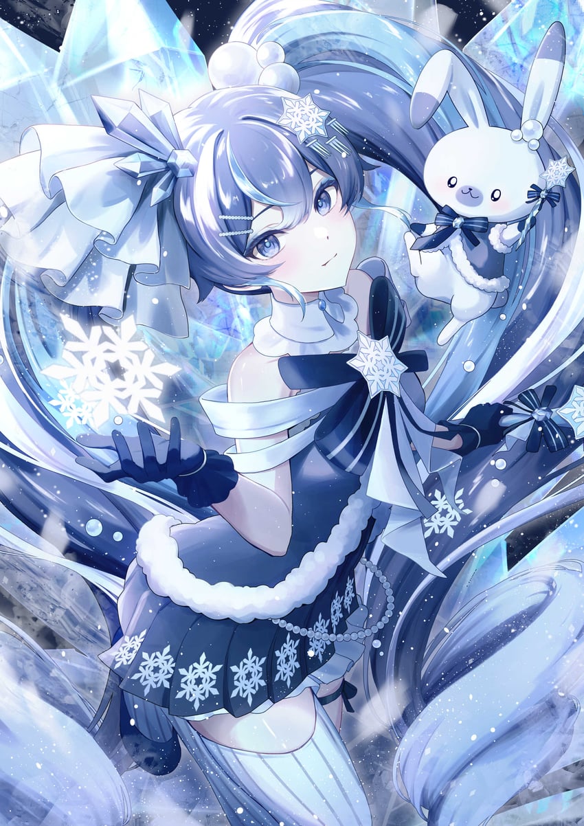 hatsune miku, yuki miku, and rabbit yukine (vocaloid) drawn by awai_uta