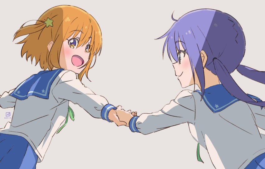 manaka ao and konohata mira (koisuru asteroid) drawn by miyahara_takuya