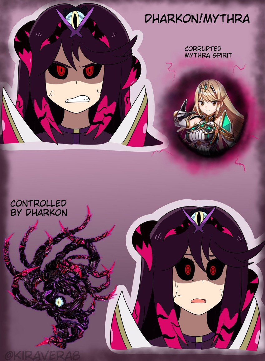 mythra and dharkon (xenoblade chronicles and 2 more) drawn by kiravera8