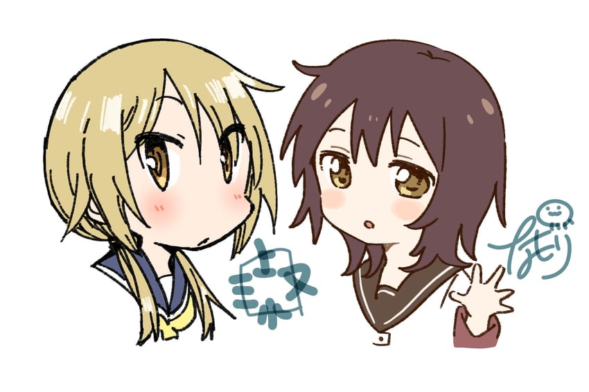 funami yui, ichii yui, and tsuda minami (yuruyuri and 1 more) drawn by mikami_komata and namori