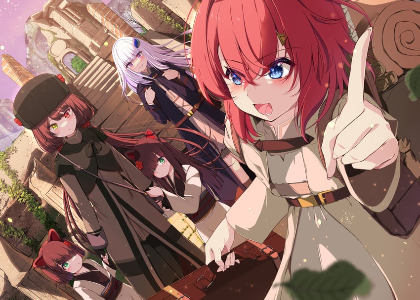 lize helesta, ange katrina, inui toko, ken, and ban (nijisanji and 1 more) drawn by hiro_(phese)