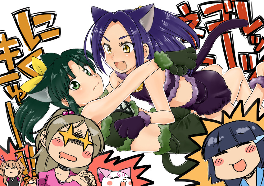 midorikawa nao, aoki reika, houjou hibiki, minamino kanade, kurokawa eren, and 3 more (precure and 2 more) drawn by koyama_shigeru