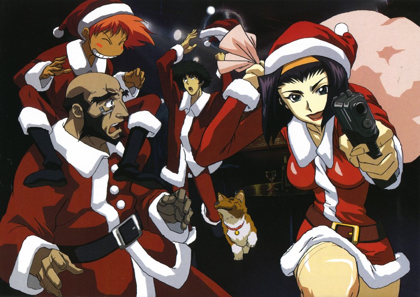 faye valentine, spike spiegel, edward wong hau pepelu tivrusky iv, ein, and jet black (cowboy bebop)