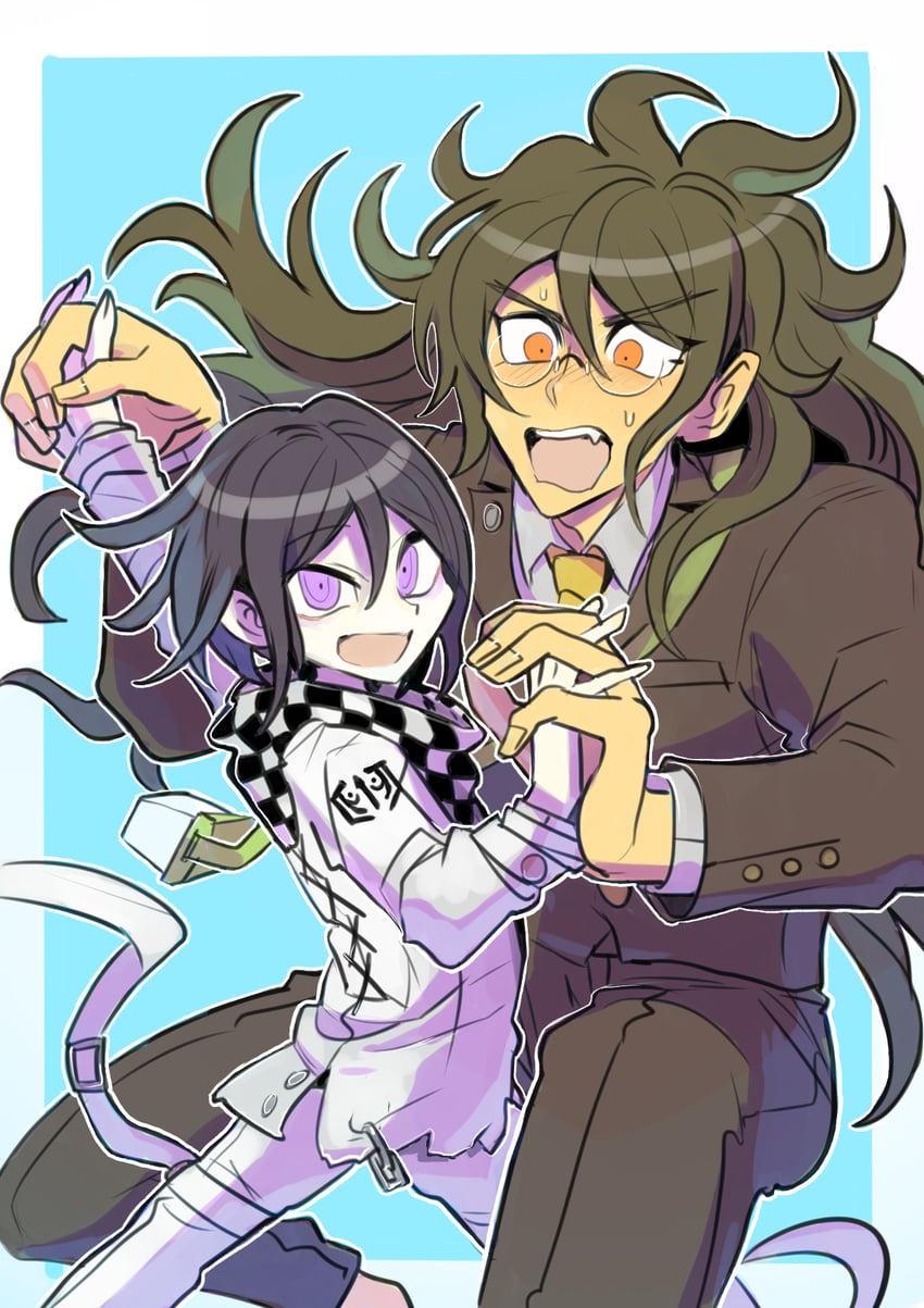 oma kokichi and gokuhara gonta (danganronpa and 1 more) drawn by kumakoro_(tetsupag)