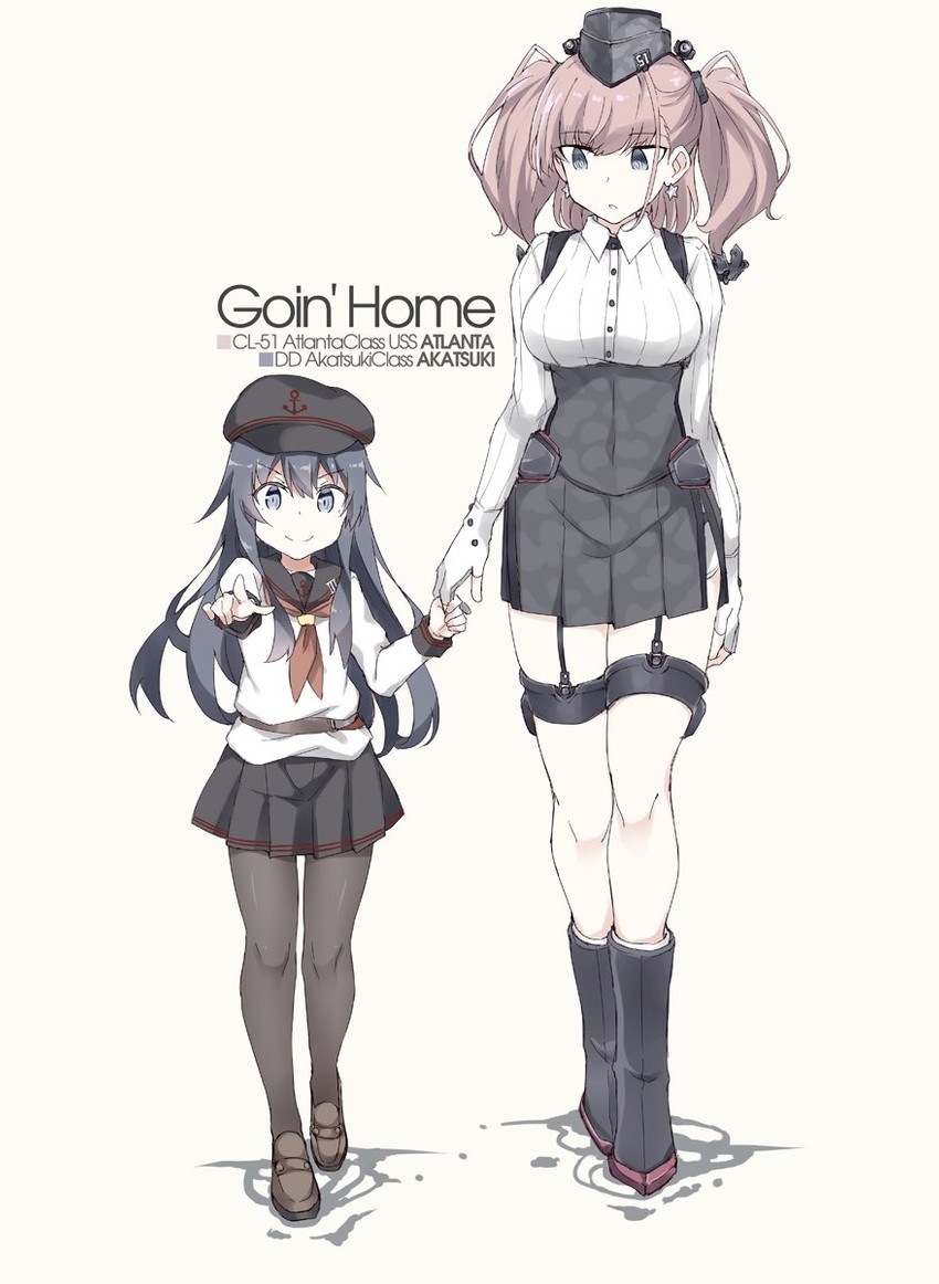 akatsuki, atlanta, and akatsuki kai ni (kantai collection) drawn by shigino_sohuzi