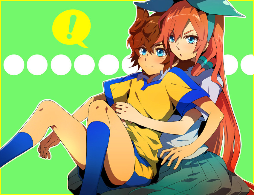 matsukaze tenma and seto midori (inazuma eleven and 1 more) drawn by akishima_kei