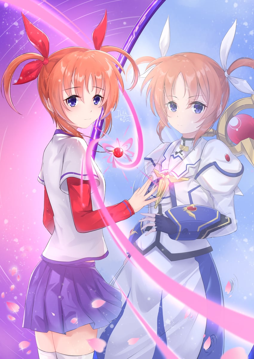 takamachi nanoha and raising heart (lyrical nanoha and 4 more) drawn by jkth-shichen