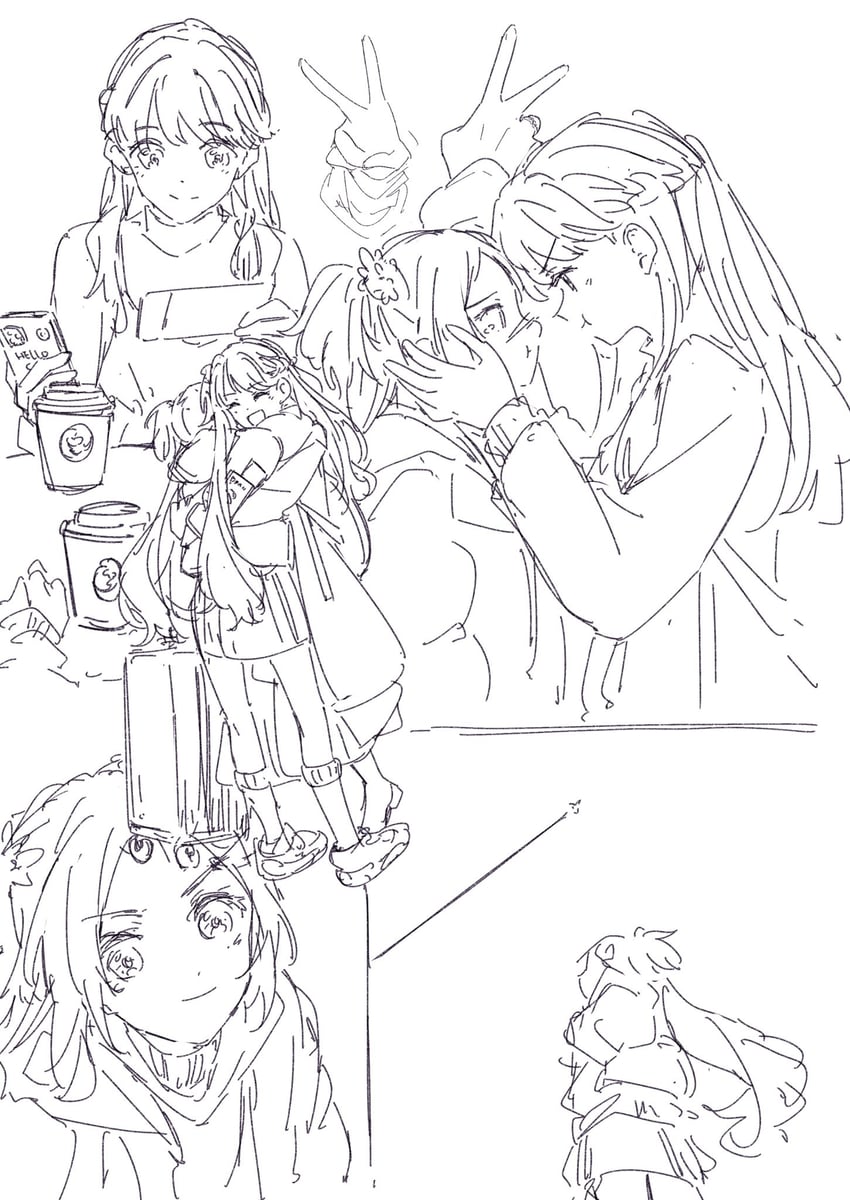 fujishima megumi and osawa rurino (love live! and 1 more) drawn by l9525