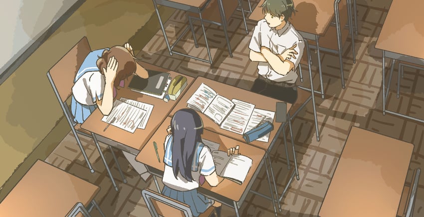 oumae kumiko, kousaka reina, and tsukamoto shuuichi (hibike! euphonium) drawn by fuyuhino