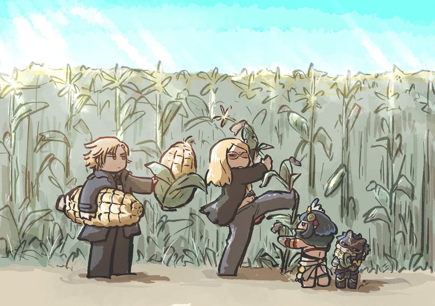 tenochtitlan, tezcatlipoca, daybit sem void, and izcalli (fate and 1 more) drawn by umeyama_(ume22ke)