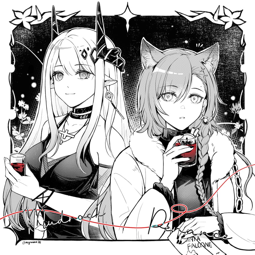 mudrock and penance (arknights and 1 more) drawn by miyaji_(miyaji0517)