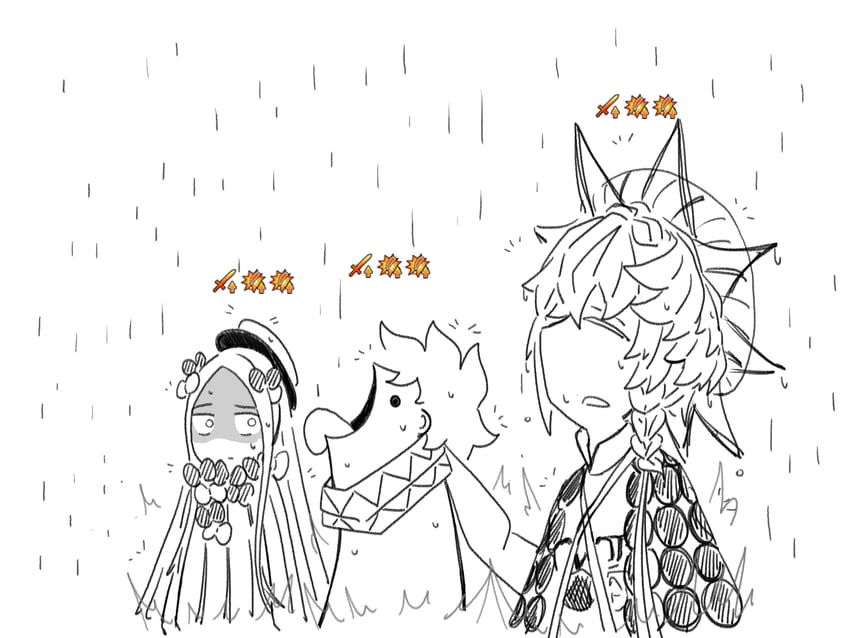 abigail williams, van gogh, and voyager (fate and 1 more) drawn by gat0w