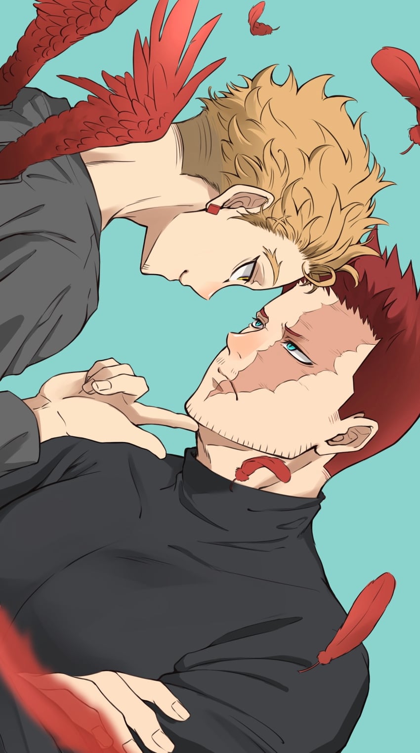 endeavor and hawks (boku no hero academia) drawn by katena_souka