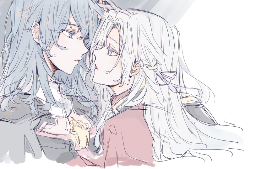 female byleth and edelgard von hresvelg (fire emblem and 1 more) drawn by lionet0806