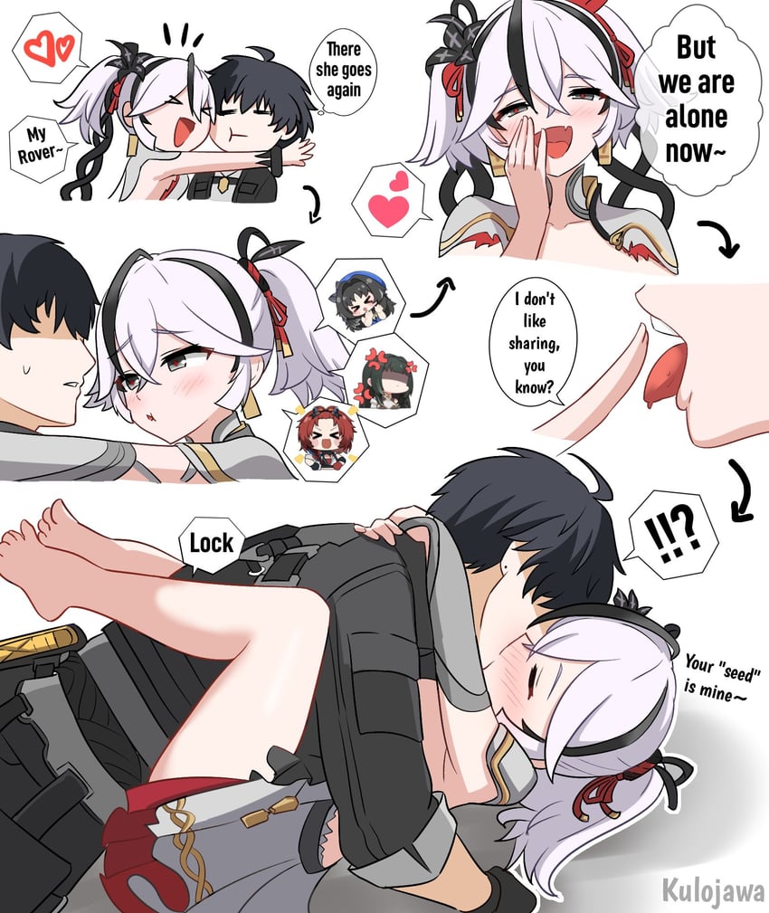 rover, male rover, camellya, yangyang, baizhi, and 1 more (wuthering waves) drawn by kulojawa