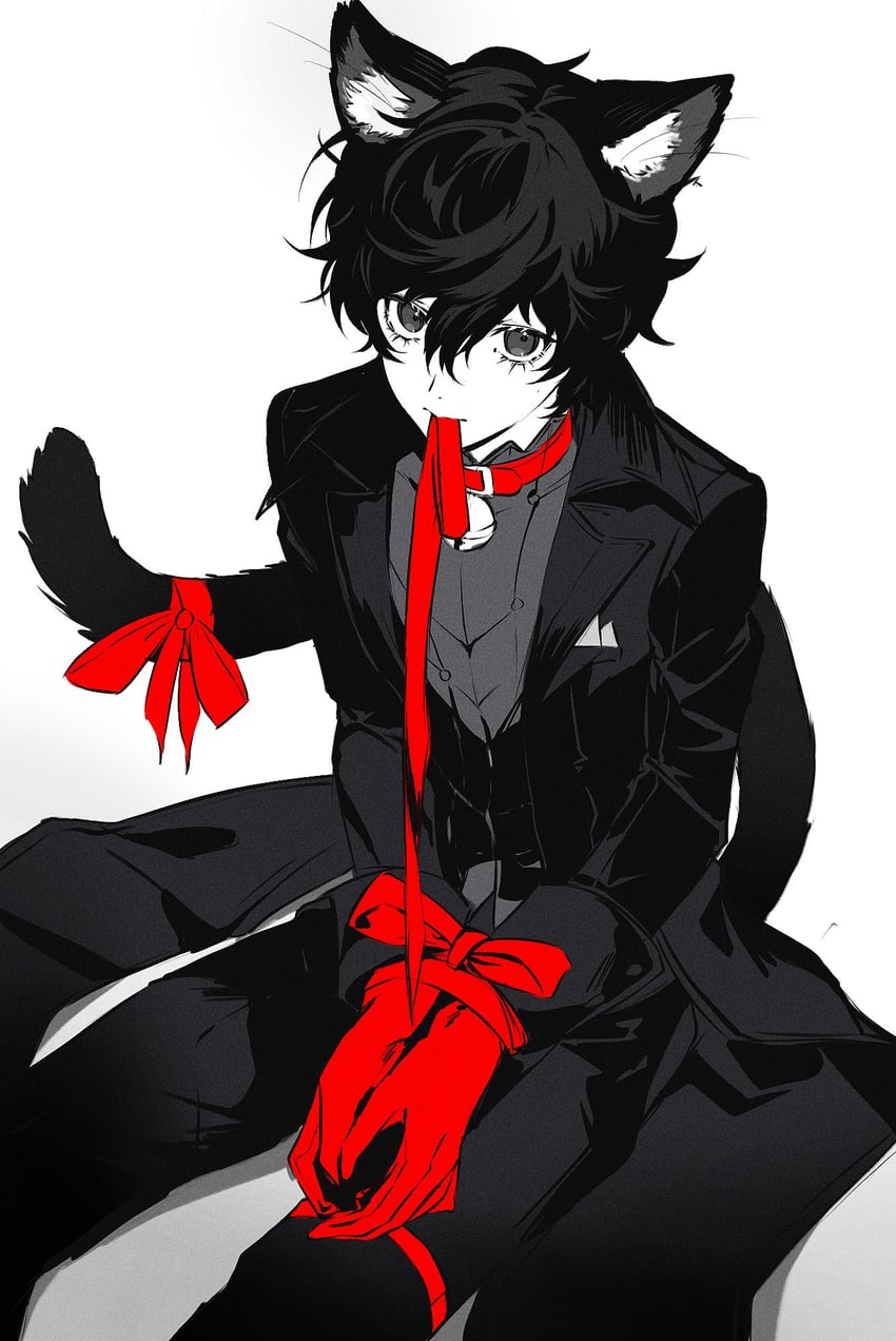 amamiya ren and joker (persona and 1 more) drawn by minuonuonuo