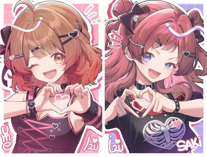 hanami ume and hanami saki (idolmaster and 1 more) drawn by sora_(men0105)