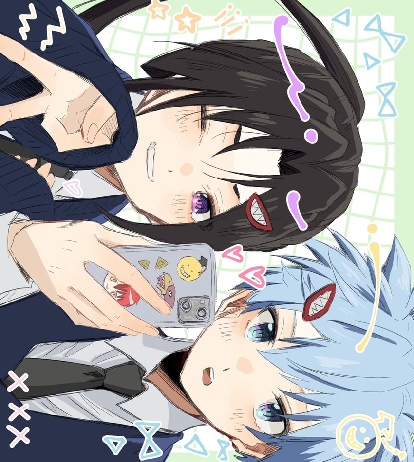 houjou tokiyuki, shiota nagisa, akabane karma, and koro-sensei (nige jouzu no wakagimi and 1 more) drawn by kaisenyankee
