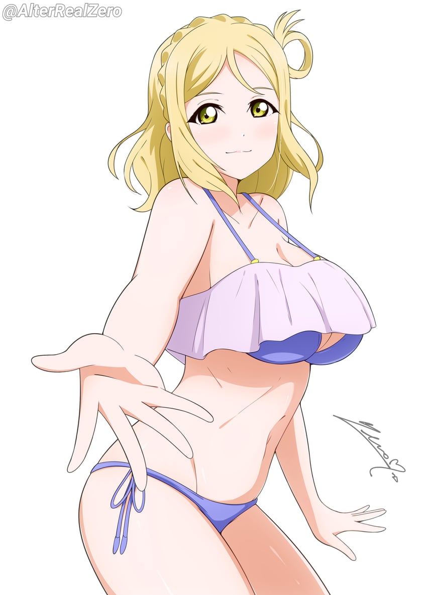 ohara mari (love live! and 1 more) drawn by alterrealzero